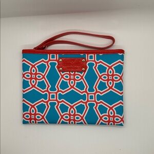 Kate Spade Red and Blue Patterned Wristlet